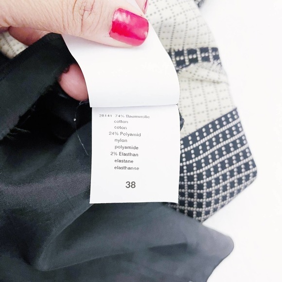 Basler Pearl Plaid Windowpane Print Skirt Back Slit SZ38 - Picture 5 of 8